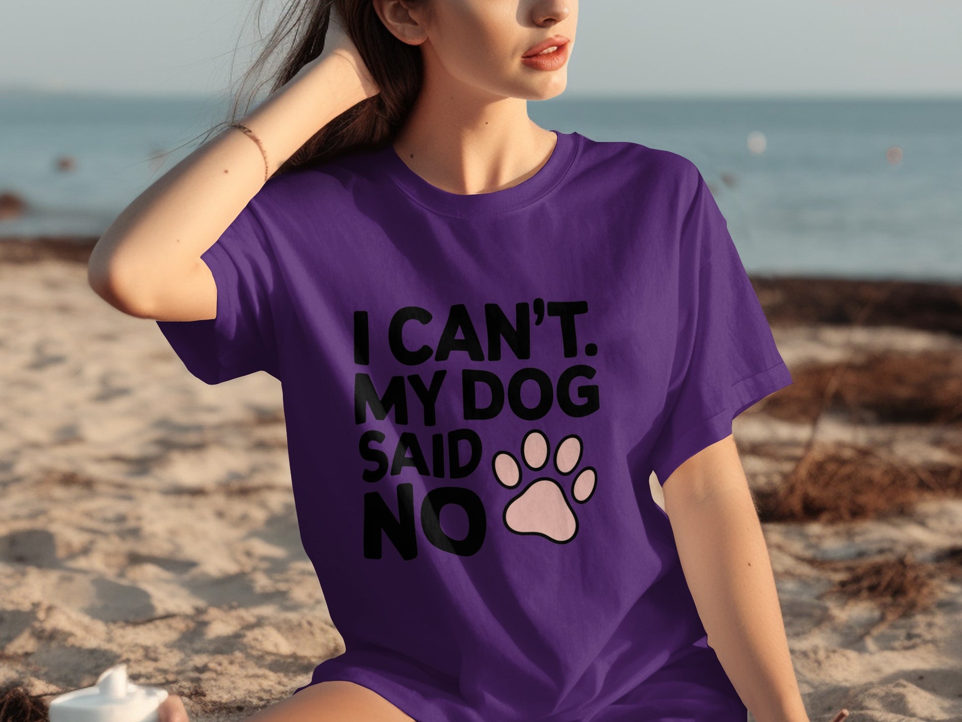 I Can't My Dog Said No Funny Graphic Tee Shirt