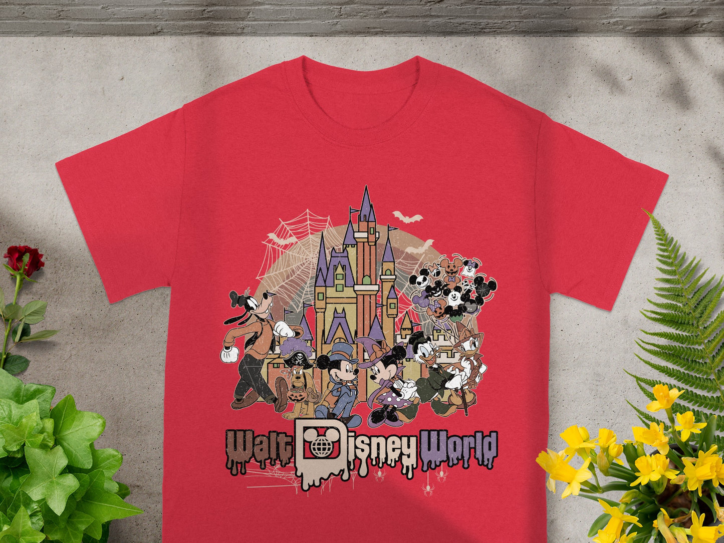 Disney characters and Cinderella Castle graphic with "Walt Disney World" text.