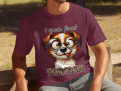 I Speak Fluent Sarcasm Cute Dog T-Shirt