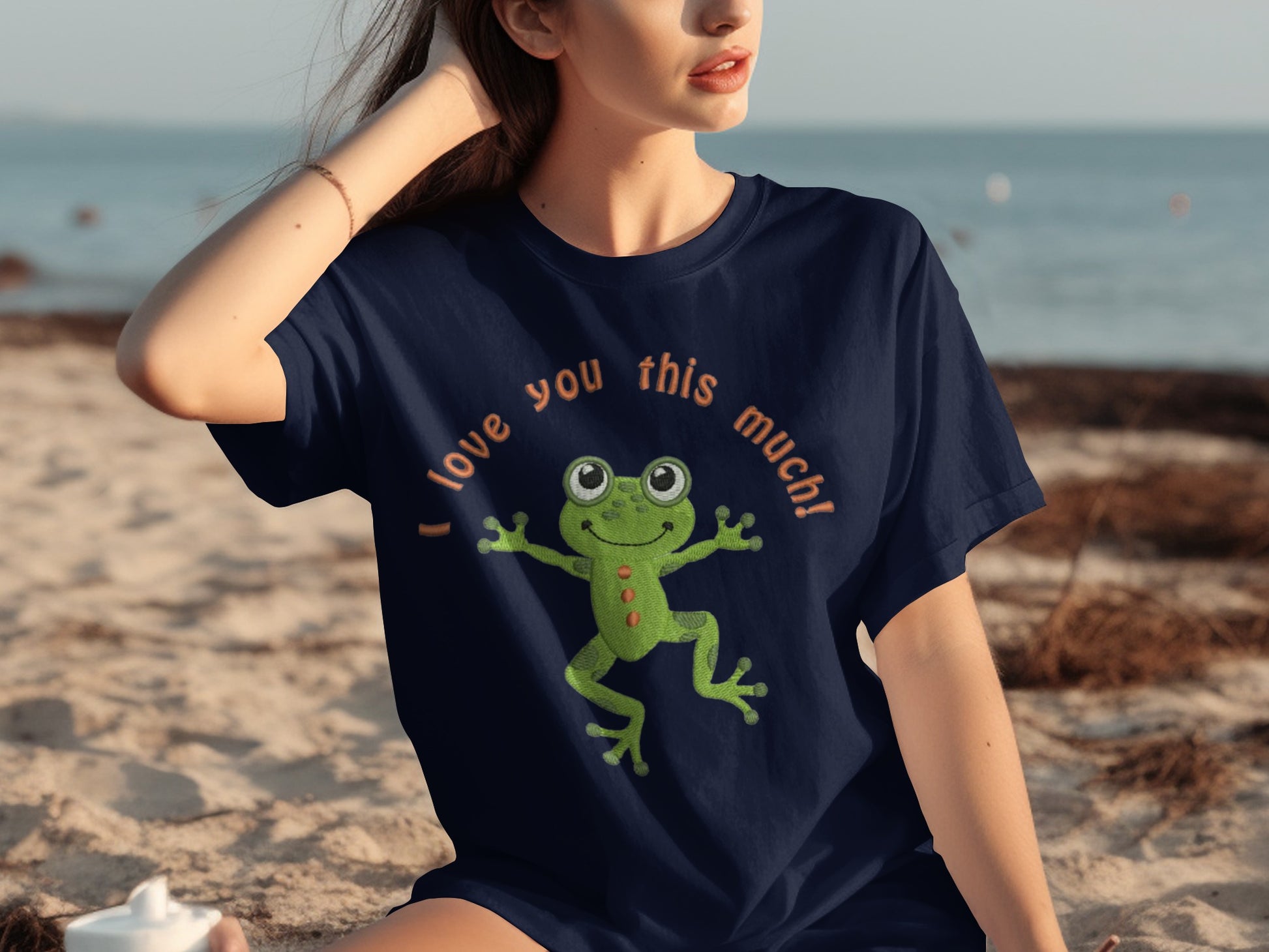 I Love You This Much Frog T-Shirt Cute Graphic Tee