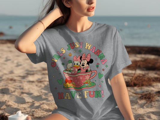 Girls Just Wanna Have Fun T-shirt perfect for summer days