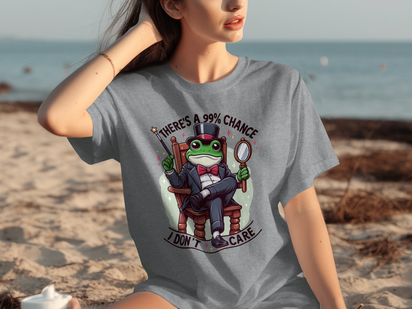 There's a 99% Chance I Don't Care Frog Graphic Shirt