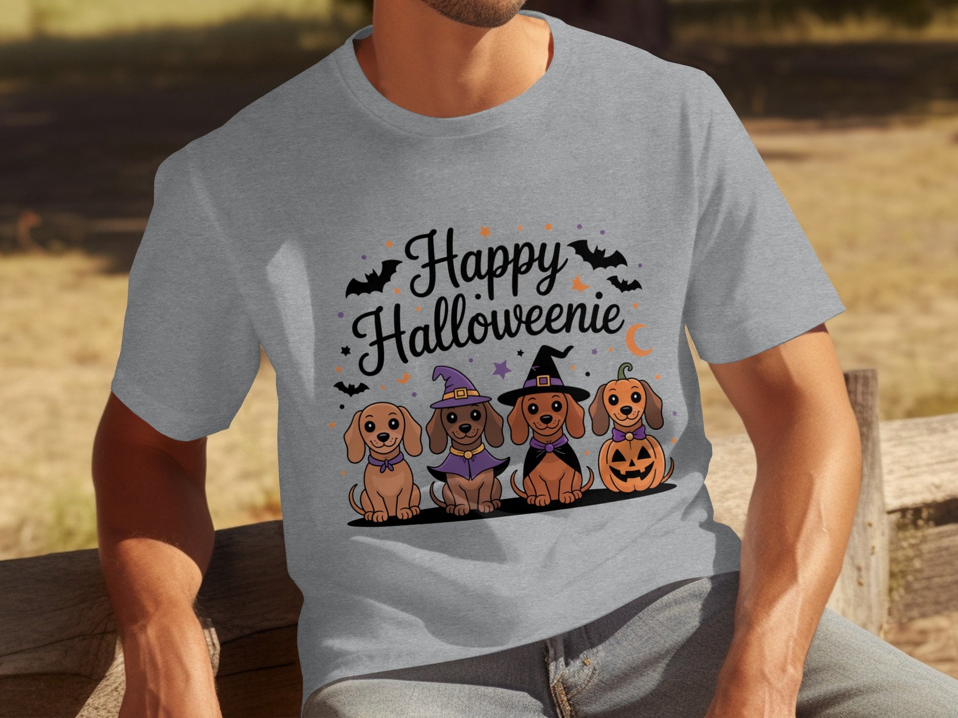 Happy Halloweenie Dachshund Halloween Graphic Tee