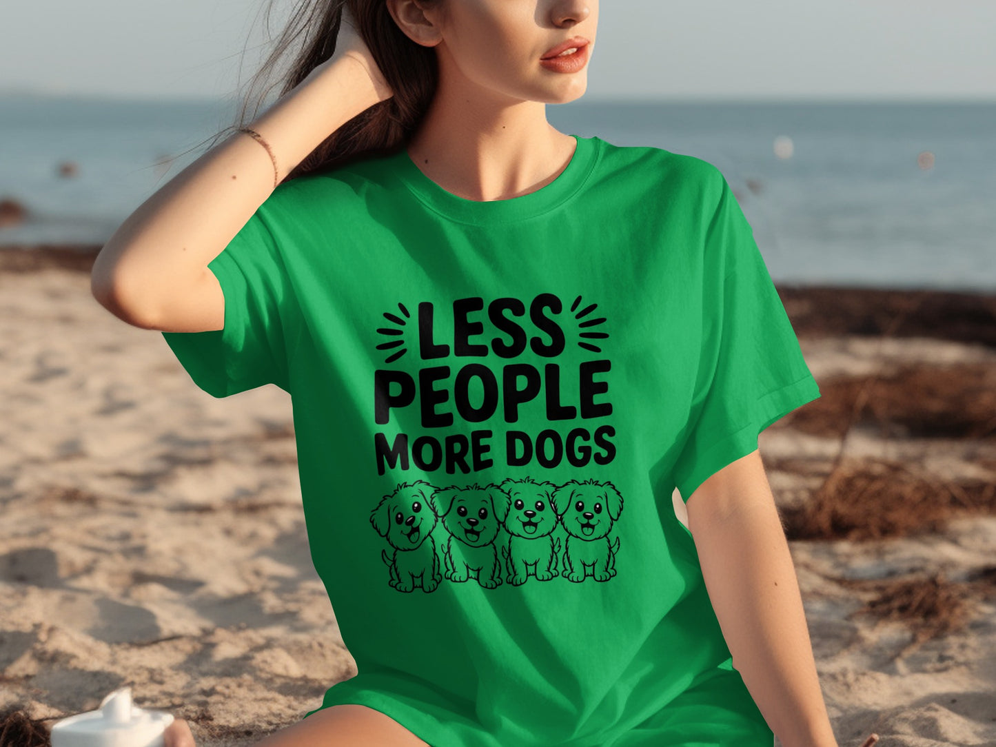 Less People More Dogs Graphic Tee Shirt