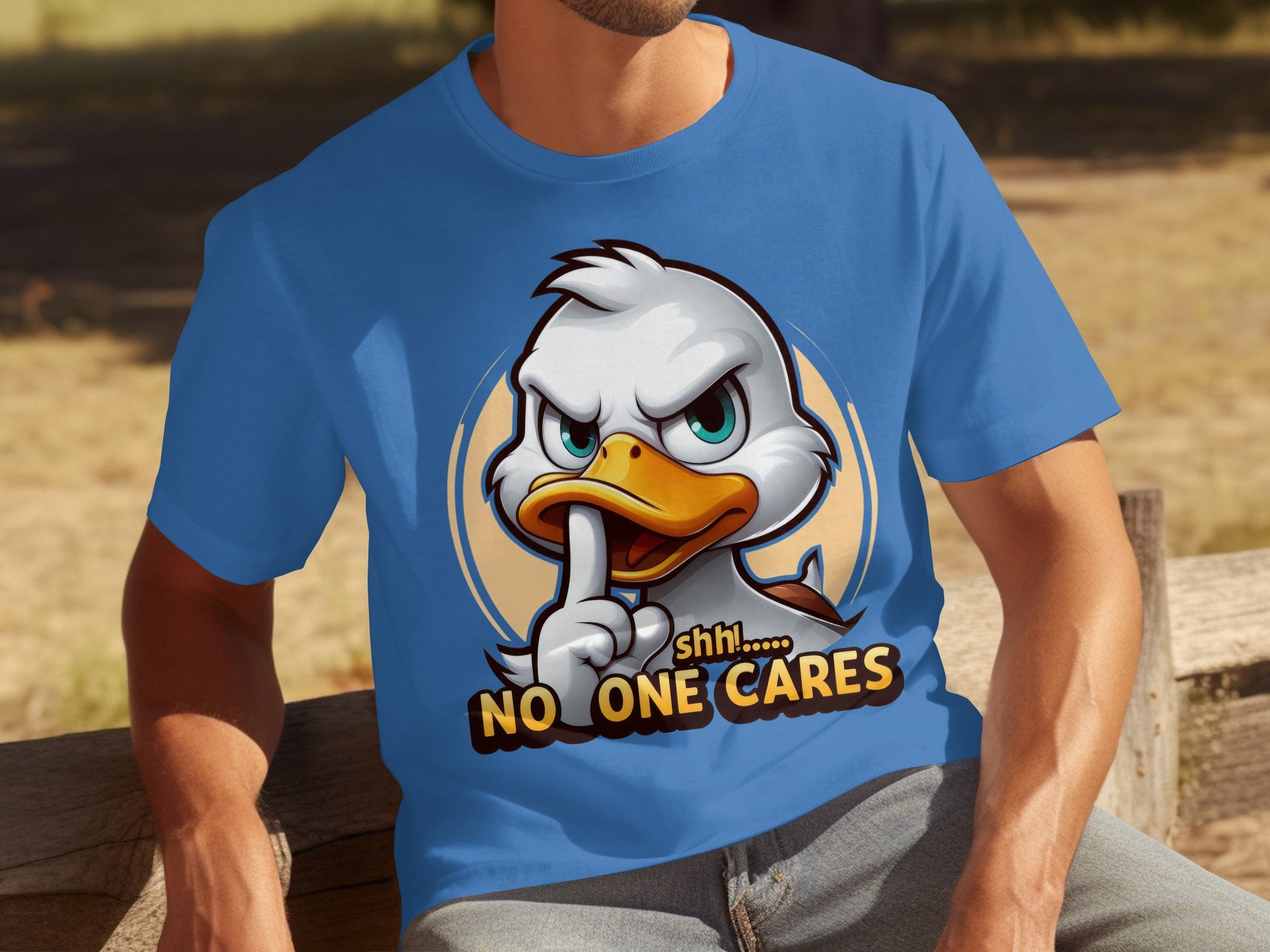 Shh No One Cares Duck Graphic Tee Shirt