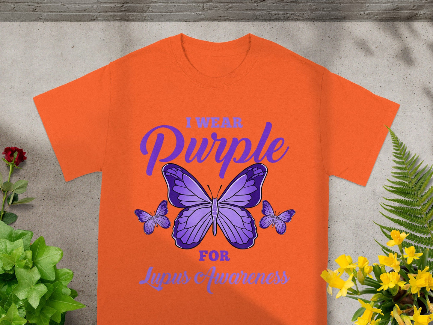 I Wear Purple for Lupus Awareness Butterfly Shirt