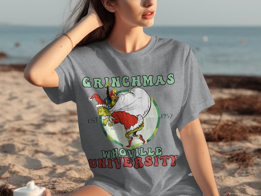 Grinchmas Whoville University EST 1957 Graphic T-shirt