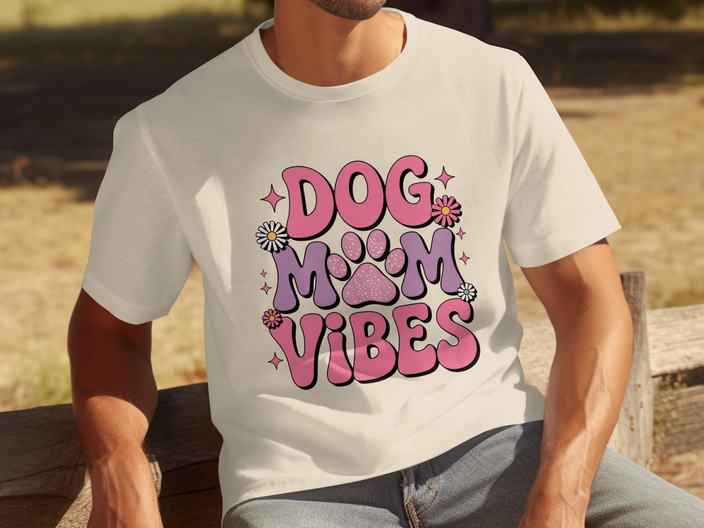 Dog Mom Vibes Graphic Tee for Pet Lovers Shirt
