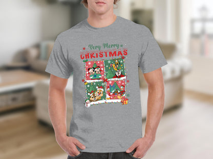 Very Merry Christmas Holiday Cartoon Graphic T-shirt