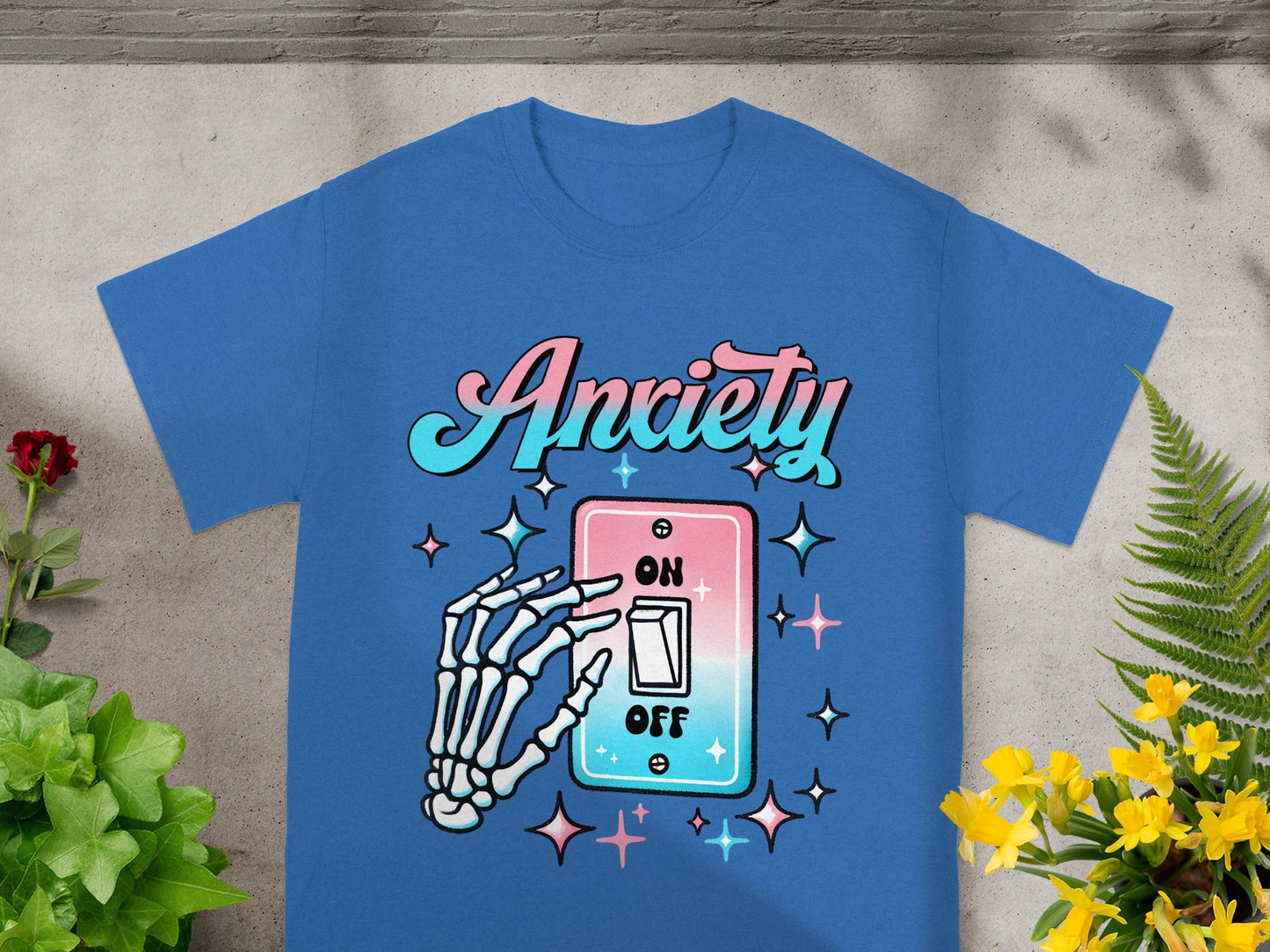 Anxiety On Off Switch Graphic T-Shirt for Casual Wear