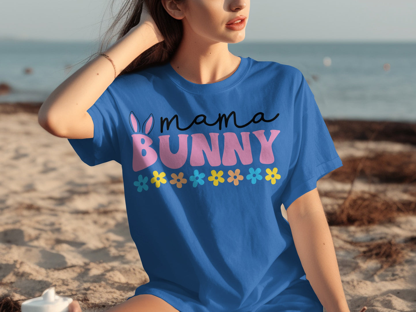 Mama Bunny Floral Design Easter T-Shirt for Women