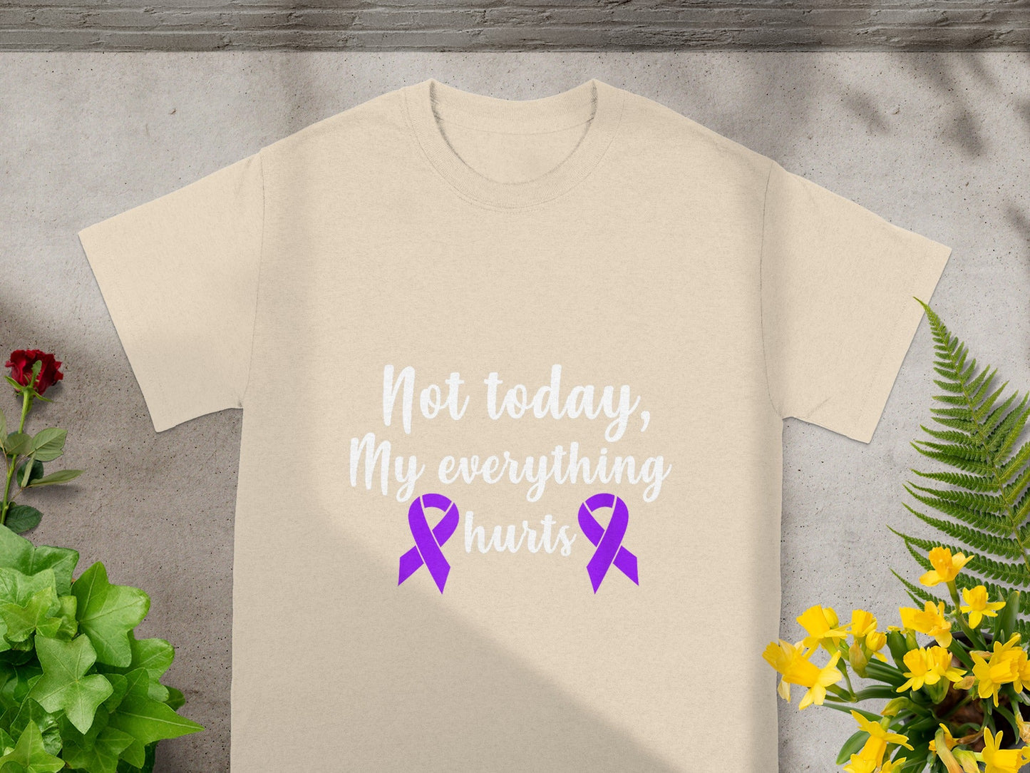 Not Today My Everything Hurts Shirt with Purple Ribbon