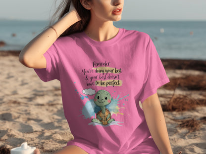 Reminder You're Doing Your Best Cute Turtle T-Shirt