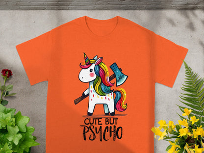 Cute But Psycho Unicorn with Axe T-Shirt
