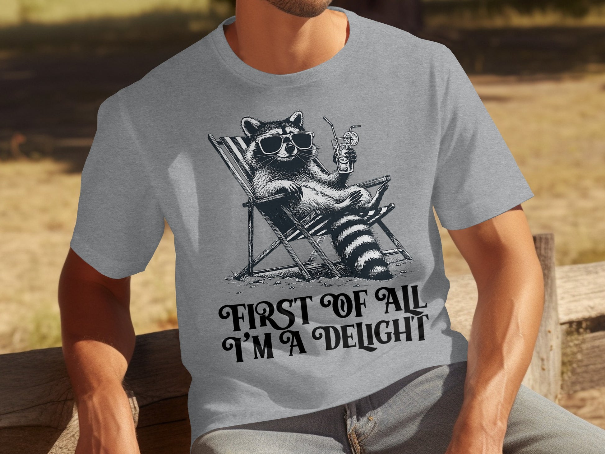 First Of All I'm A Delight Raccoon Graphic Tee