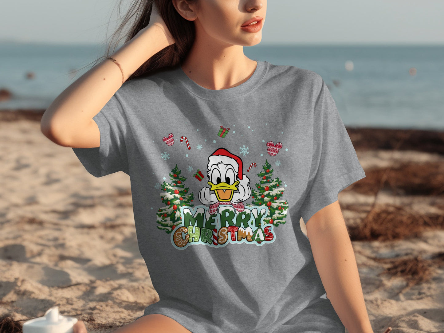 Funny Christmas Shirt with Cartoon Character Holiday Tee
