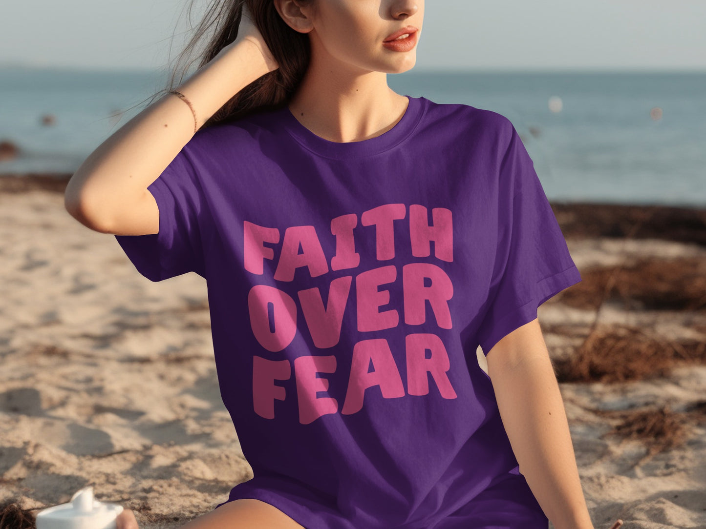 Faith Over Fear Graphic Inspirational Tee