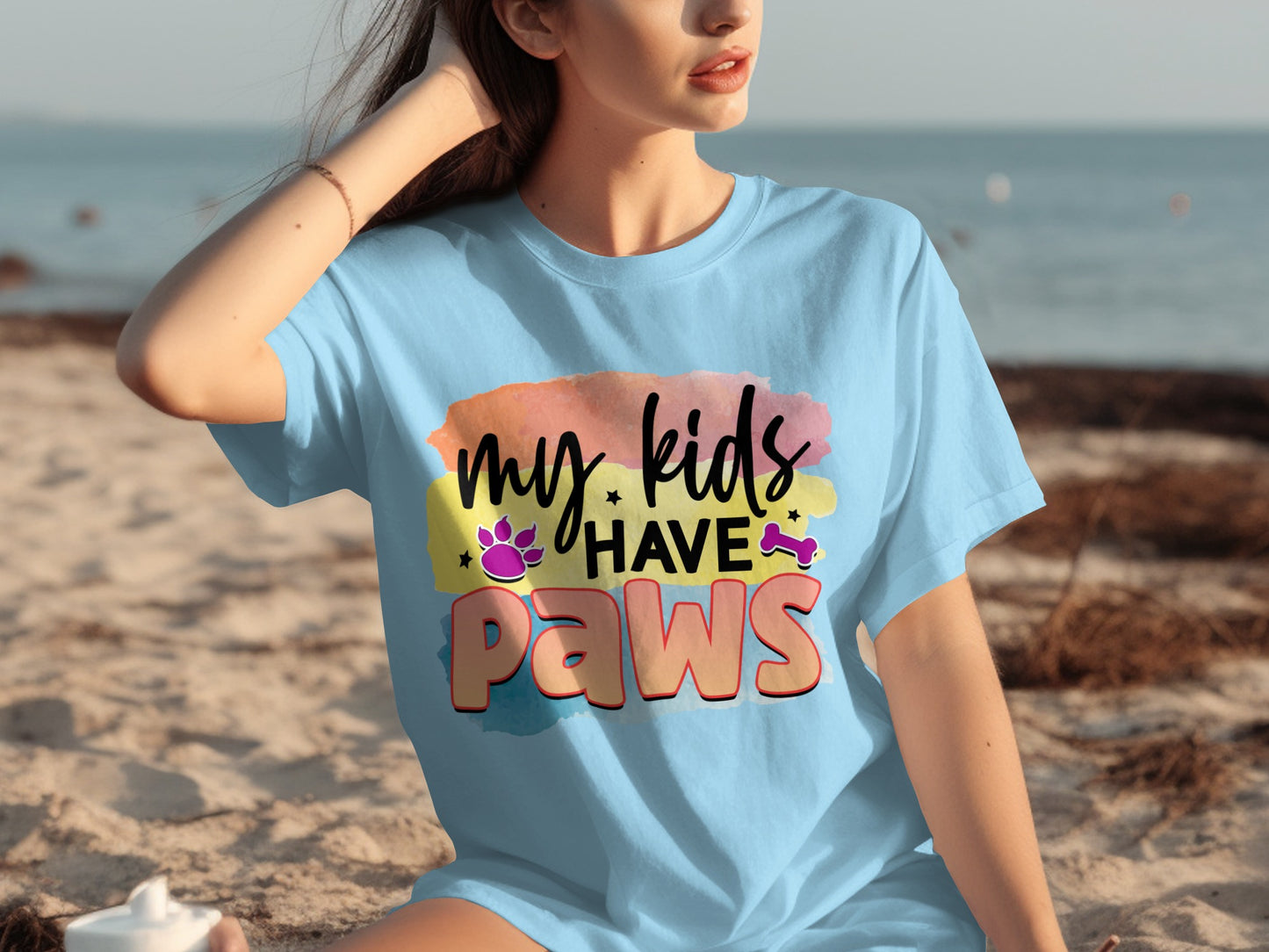 My Kids Have Paws Graphic T-Shirt Casual Wear