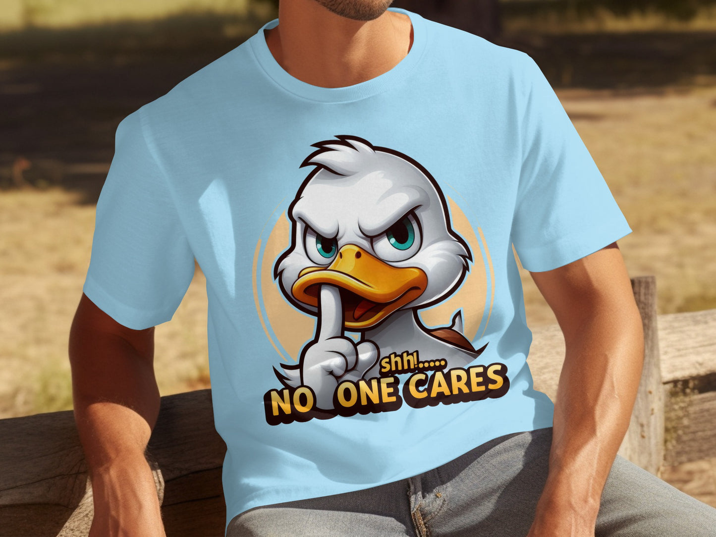 Shhh No One Cares Duck Graphic Unisex T-shirt