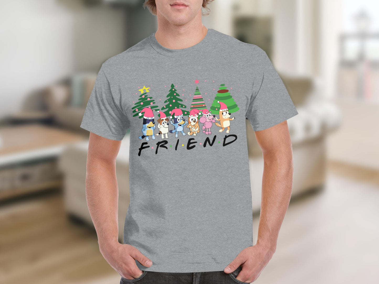 Christmas Cartoon Friends Graphic Tee Shirt