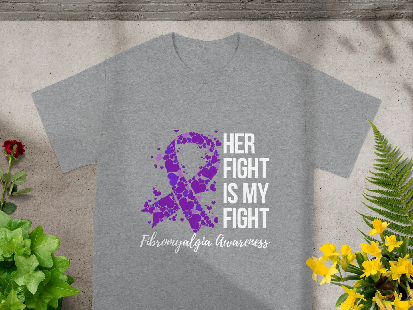 Her Fight Is My Fight Fibromyalgia Awareness T-shirt