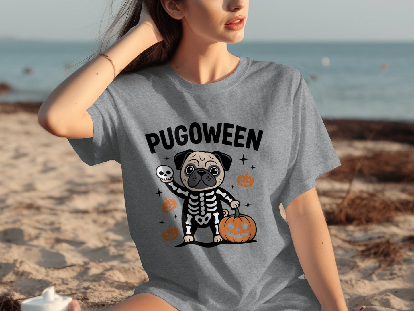 Pugoween Halloween Themed Graphic T-Shirt Product