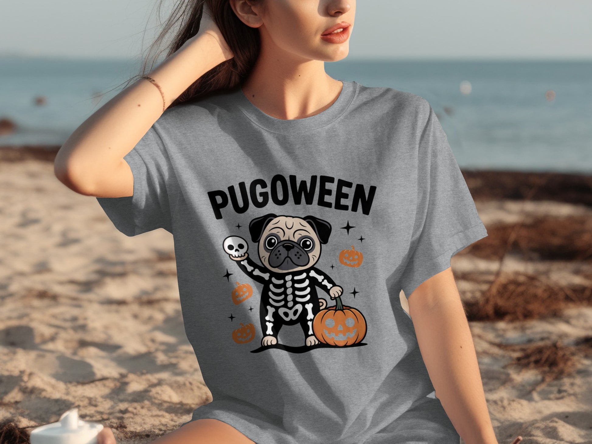 Pugoween Halloween Themed Graphic T-Shirt Product