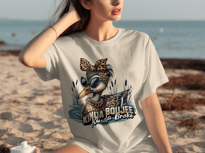 Kinda Boujee Kinda Broke Funny Duck Graphic T-Shirt