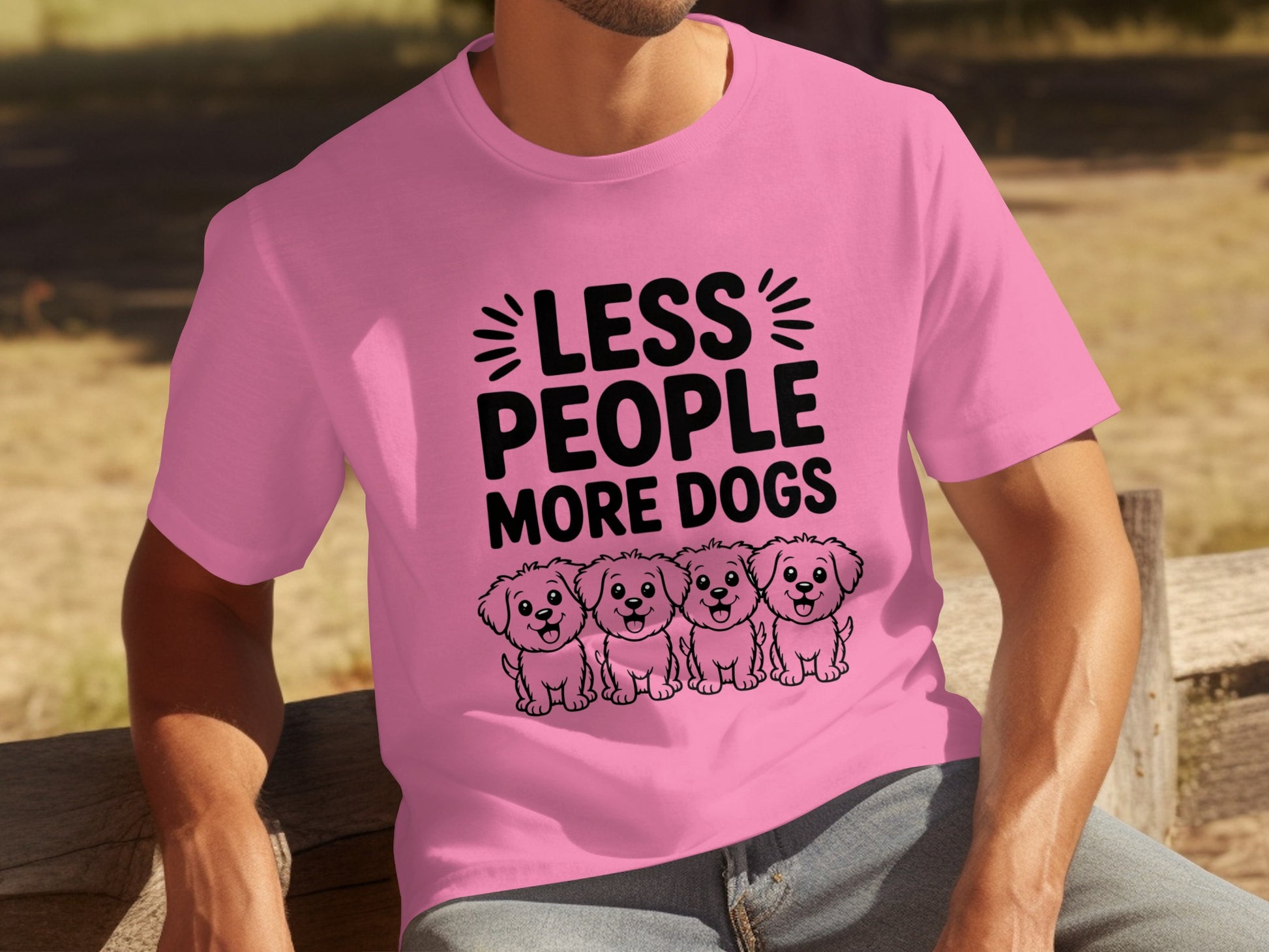 Less People More Dogs Cute Graphic T-Shirt