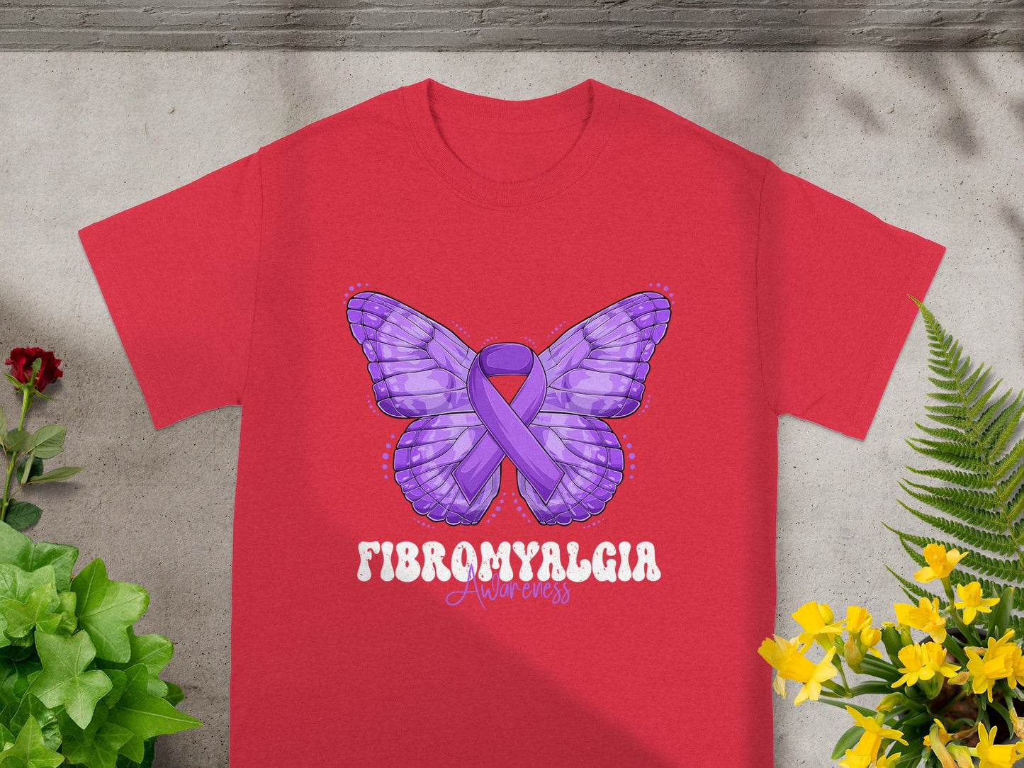 Fibromyalgia Awareness Butterfly Design T-shirt