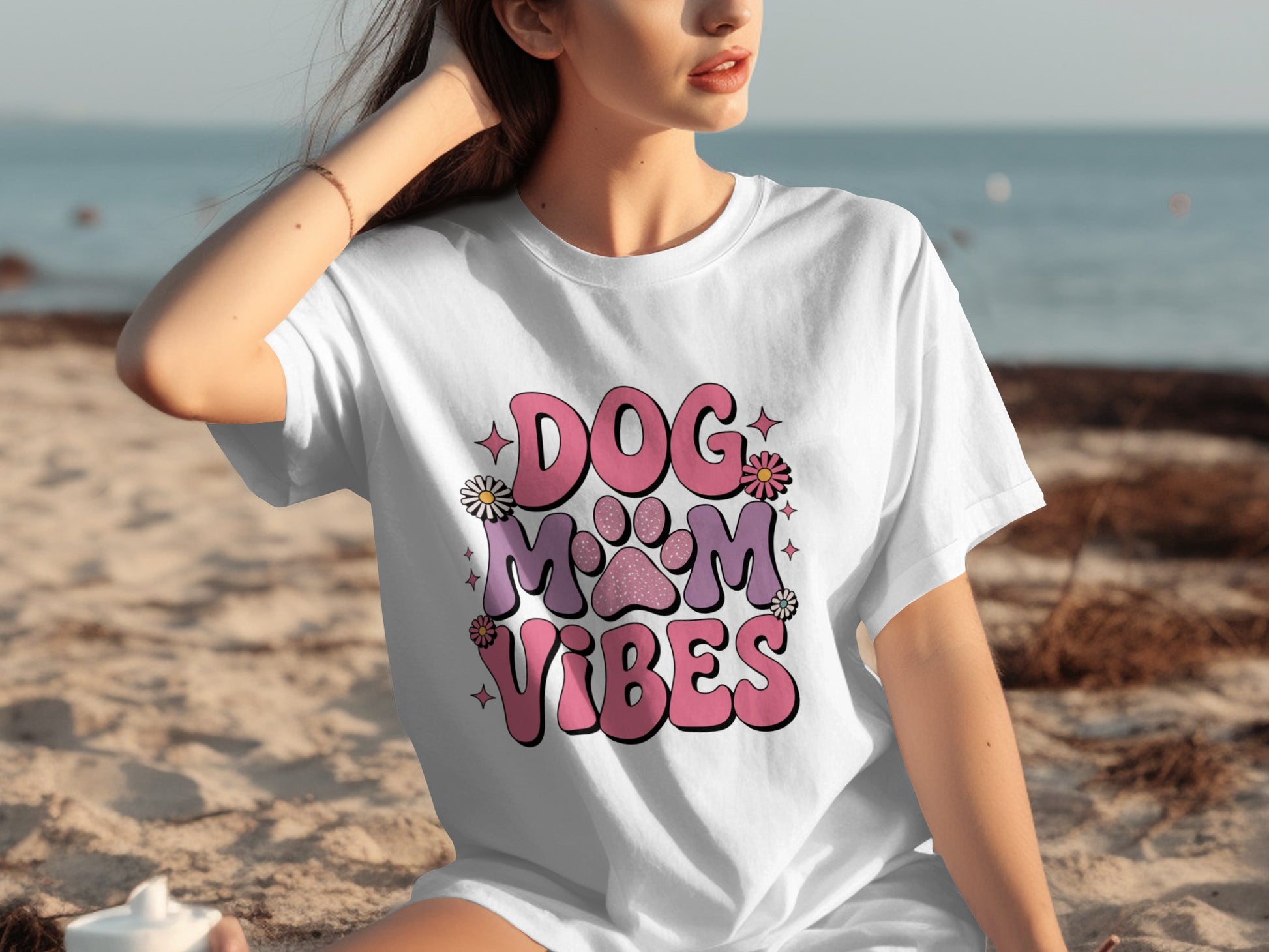 Dog Mom Vibes Graphic Short-Sleeve Unisex T-Shirt