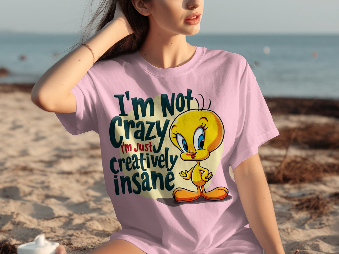 I'm Not Crazy Creatively Insane Tweety T-shirt