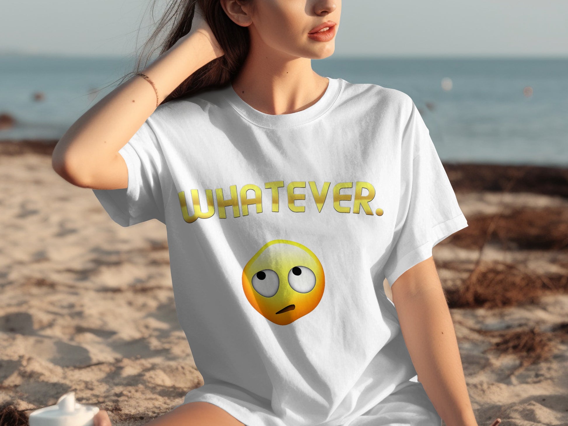 Whatever Smiley Face Graphic Tee Shirt
