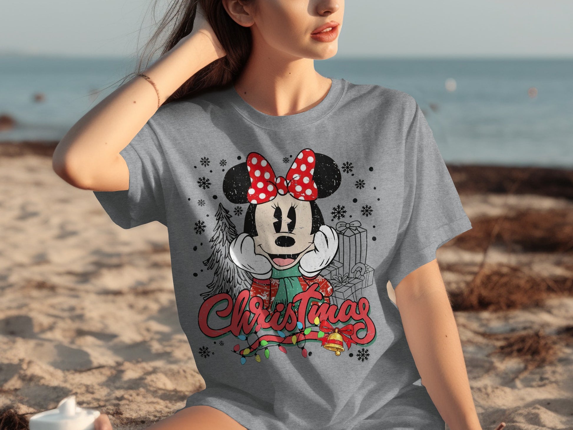 Cute Minnie Mouse Christmas T-Shirt for Holiday Festivities