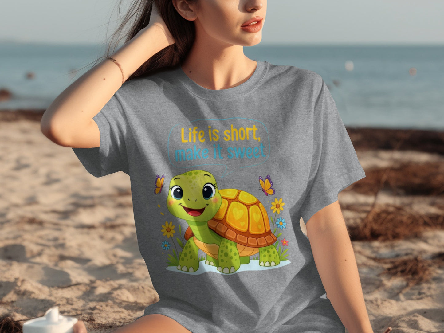 Life Is Short Make It Sweet Turtle Graphic Shirt