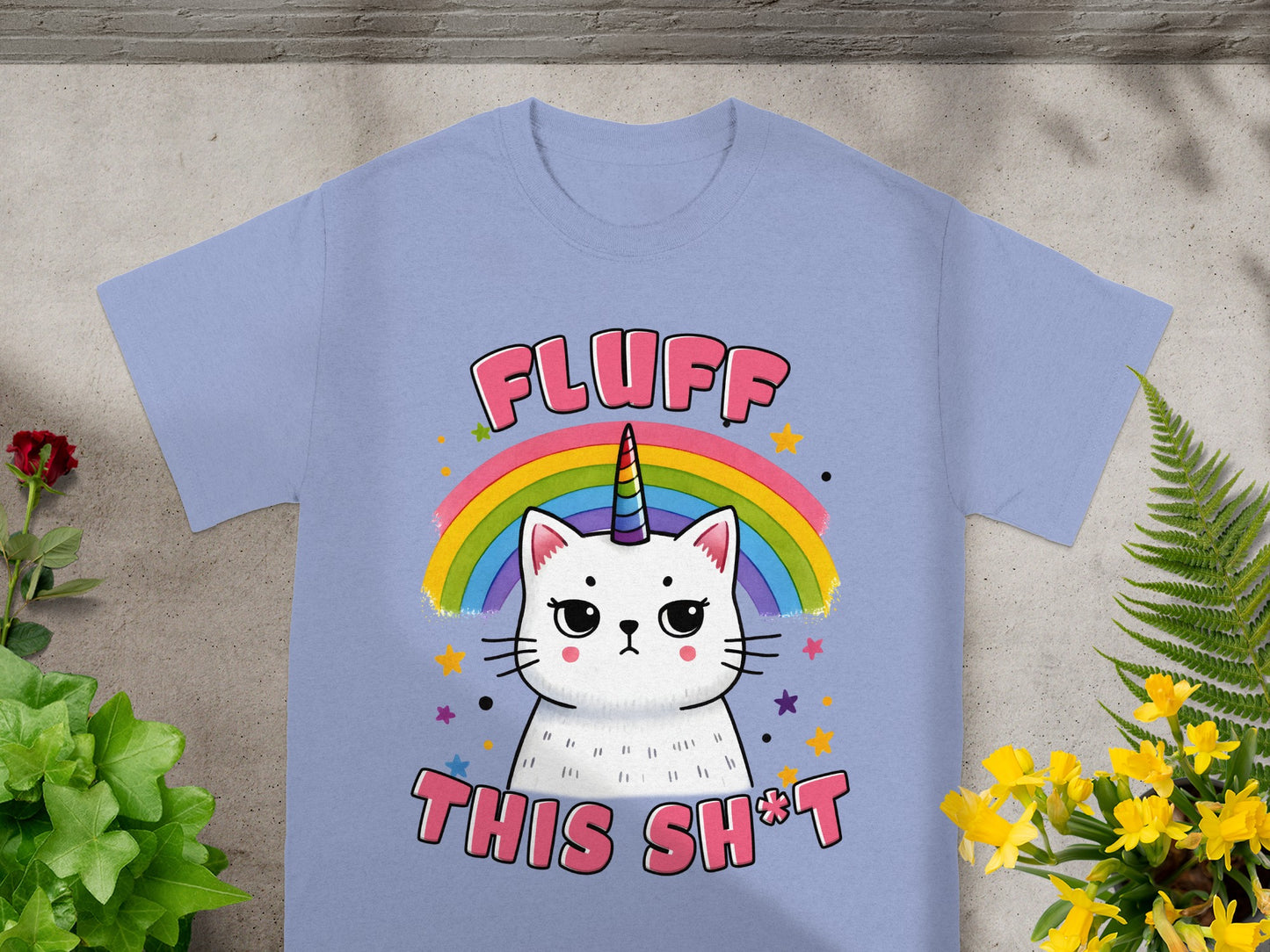 Fluff This Shit Grumpy Unicorn Cat Tee