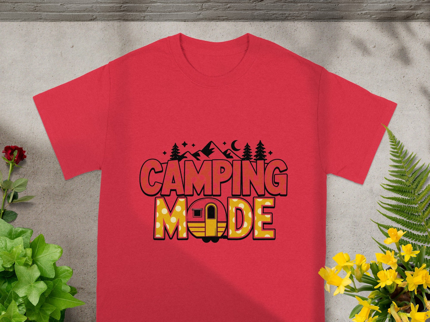 Camping Mode Graphic Tee for Outdoor Enthusiasts