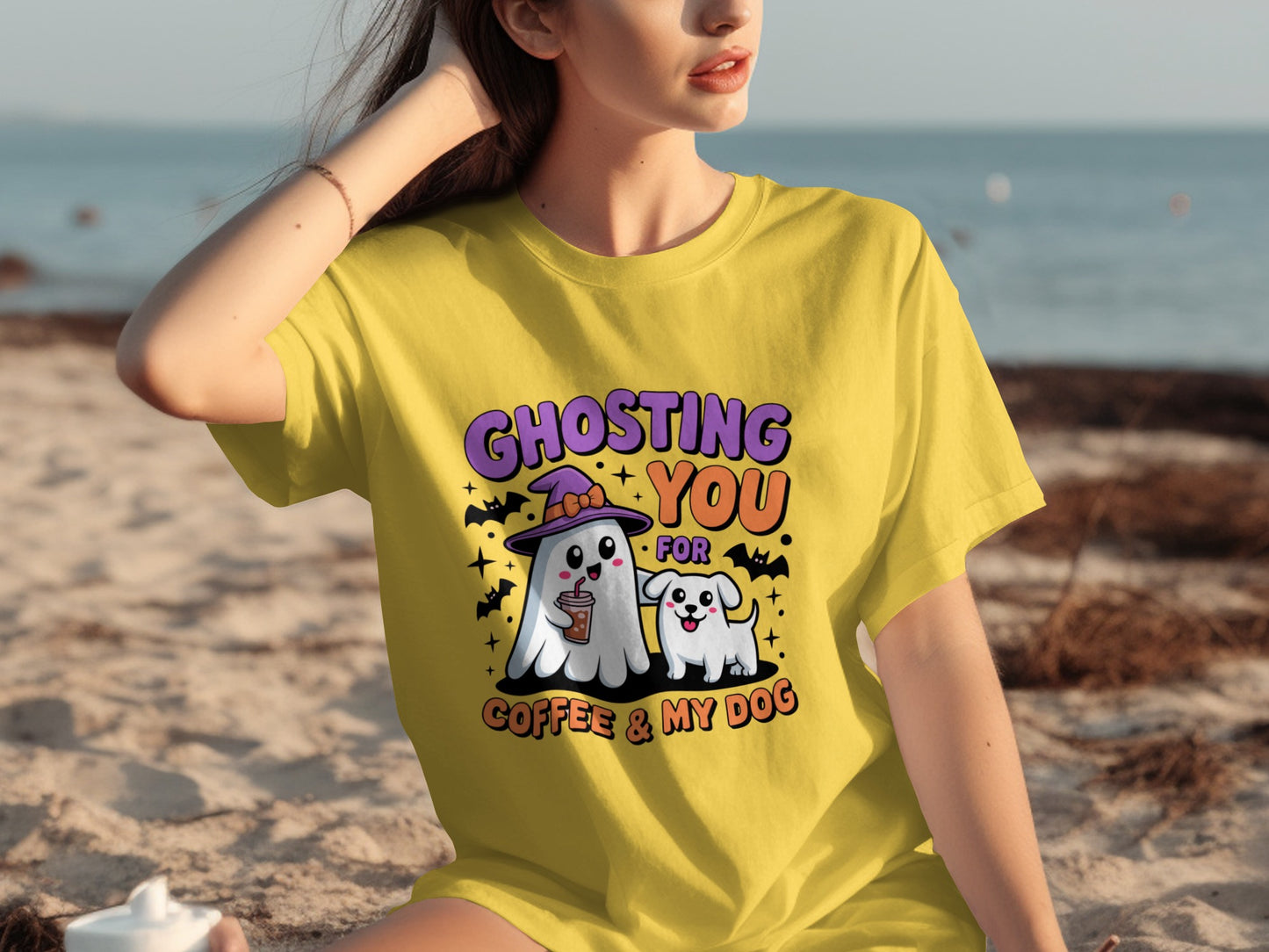 Ghosting You For Coffee And My Dog Funny Shirt