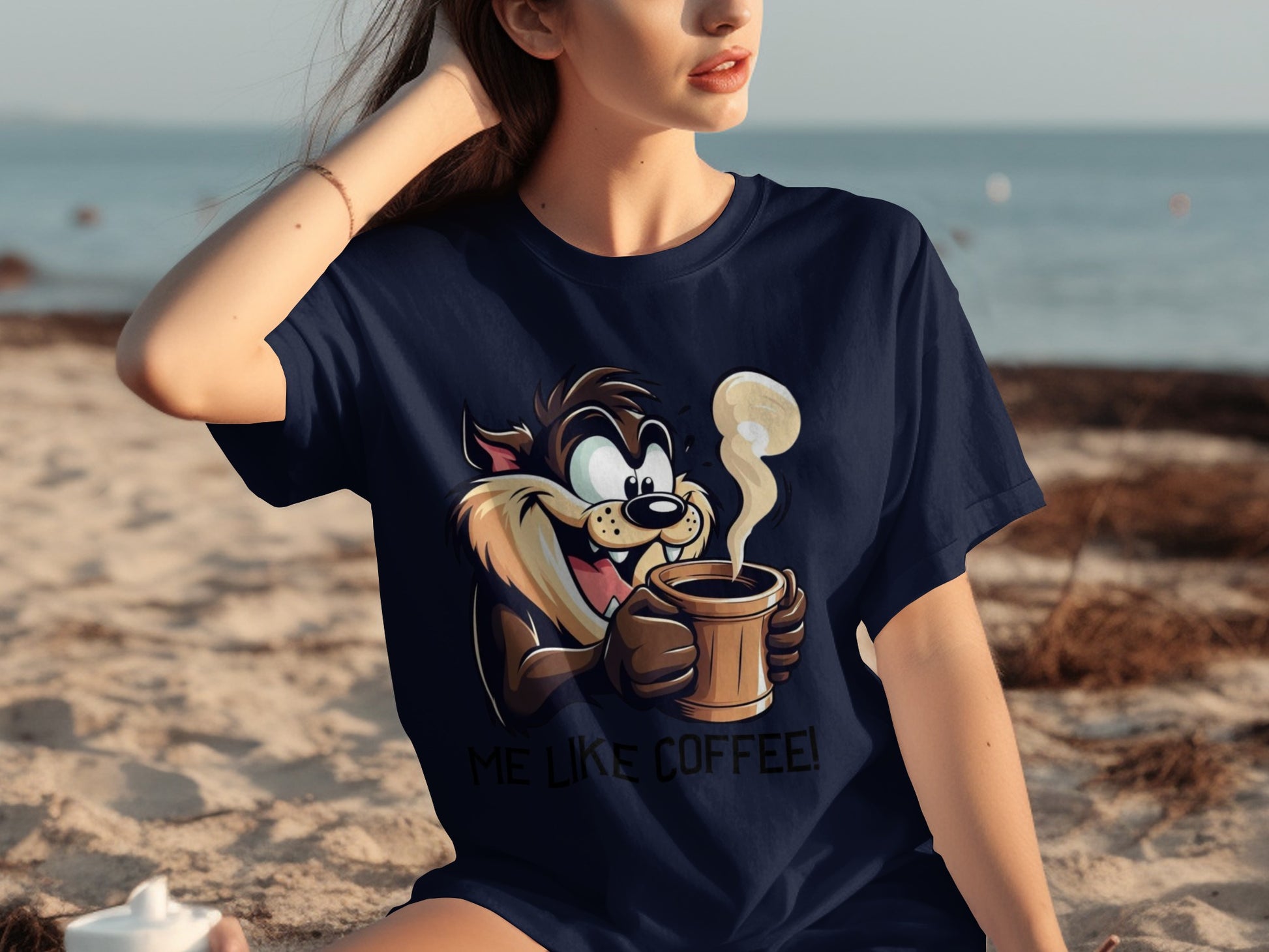 Funny Cartoon Coffee Lover Design T-shirt