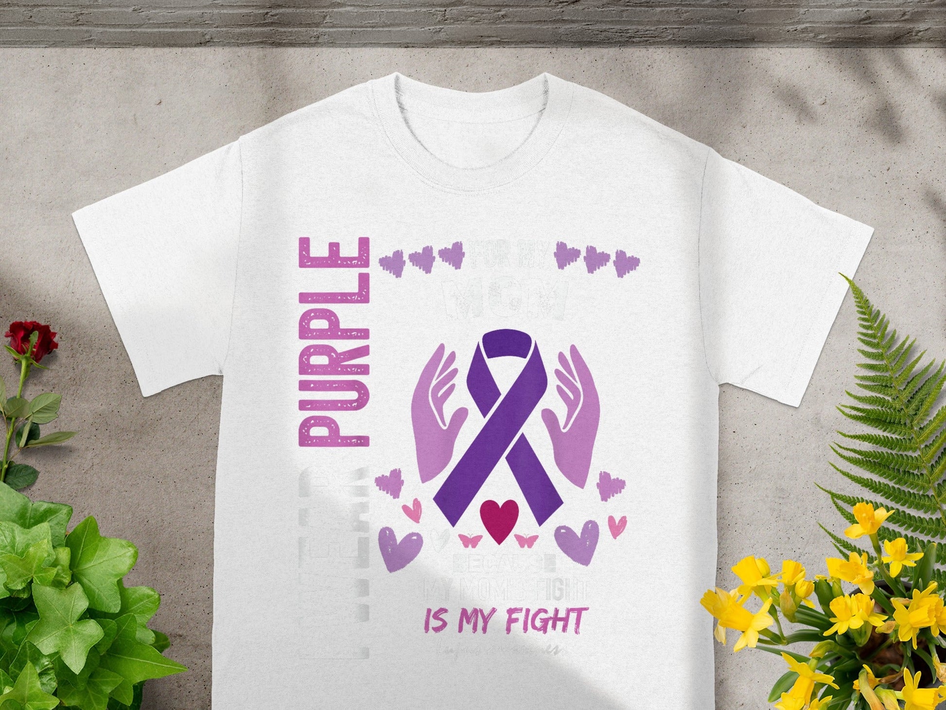 Purple Ribbon Awareness Graphic T-Shirt Product