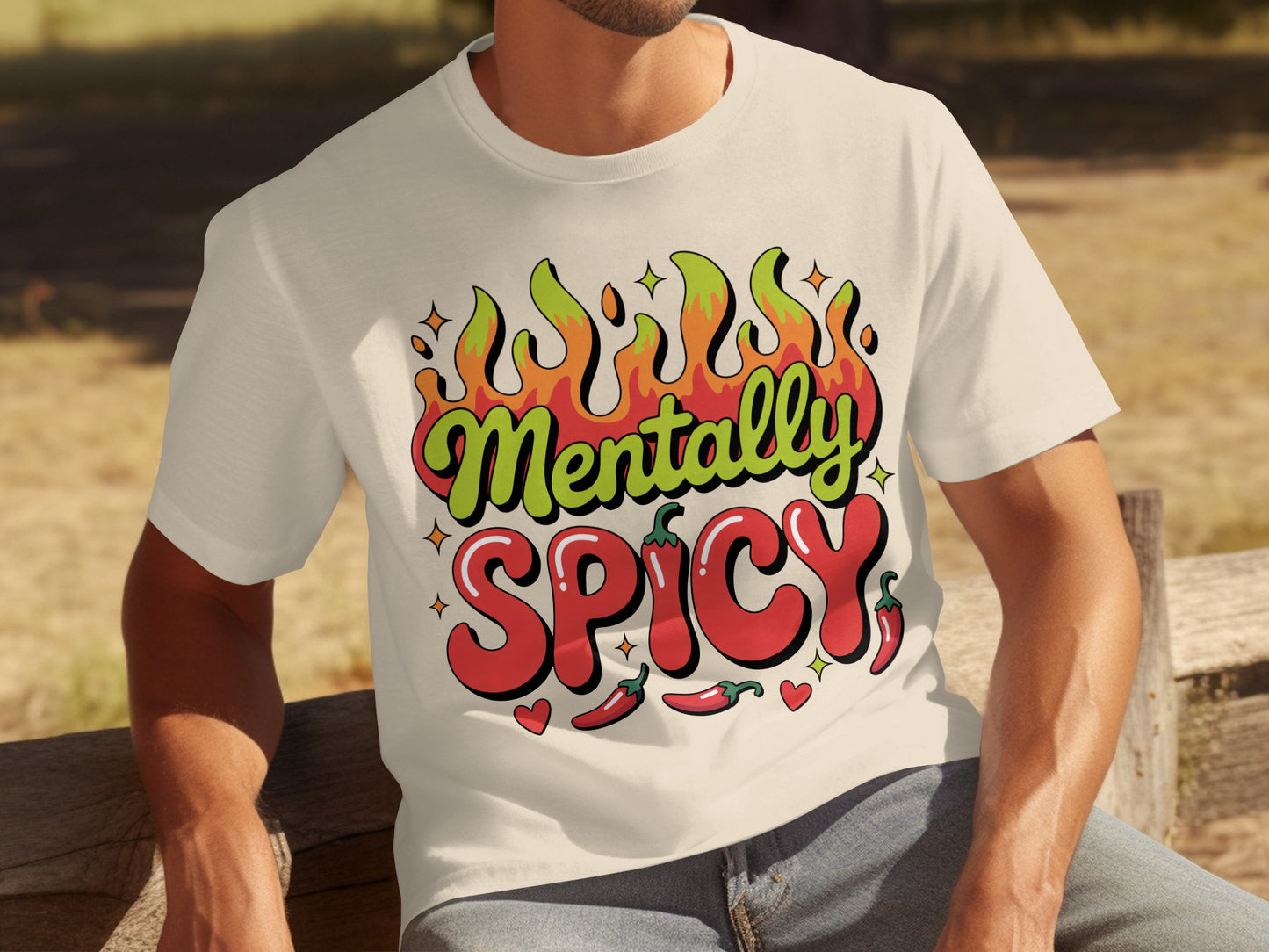 Mentally Spicy Graphic Tee with Fun Fiery Design