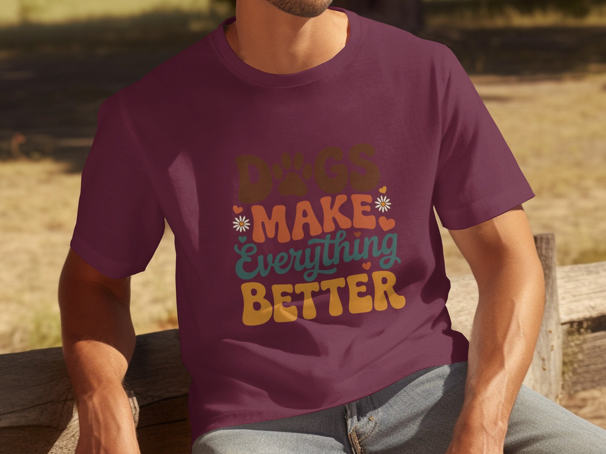 Dogs Make Everything Better Graphic Tee Shirt