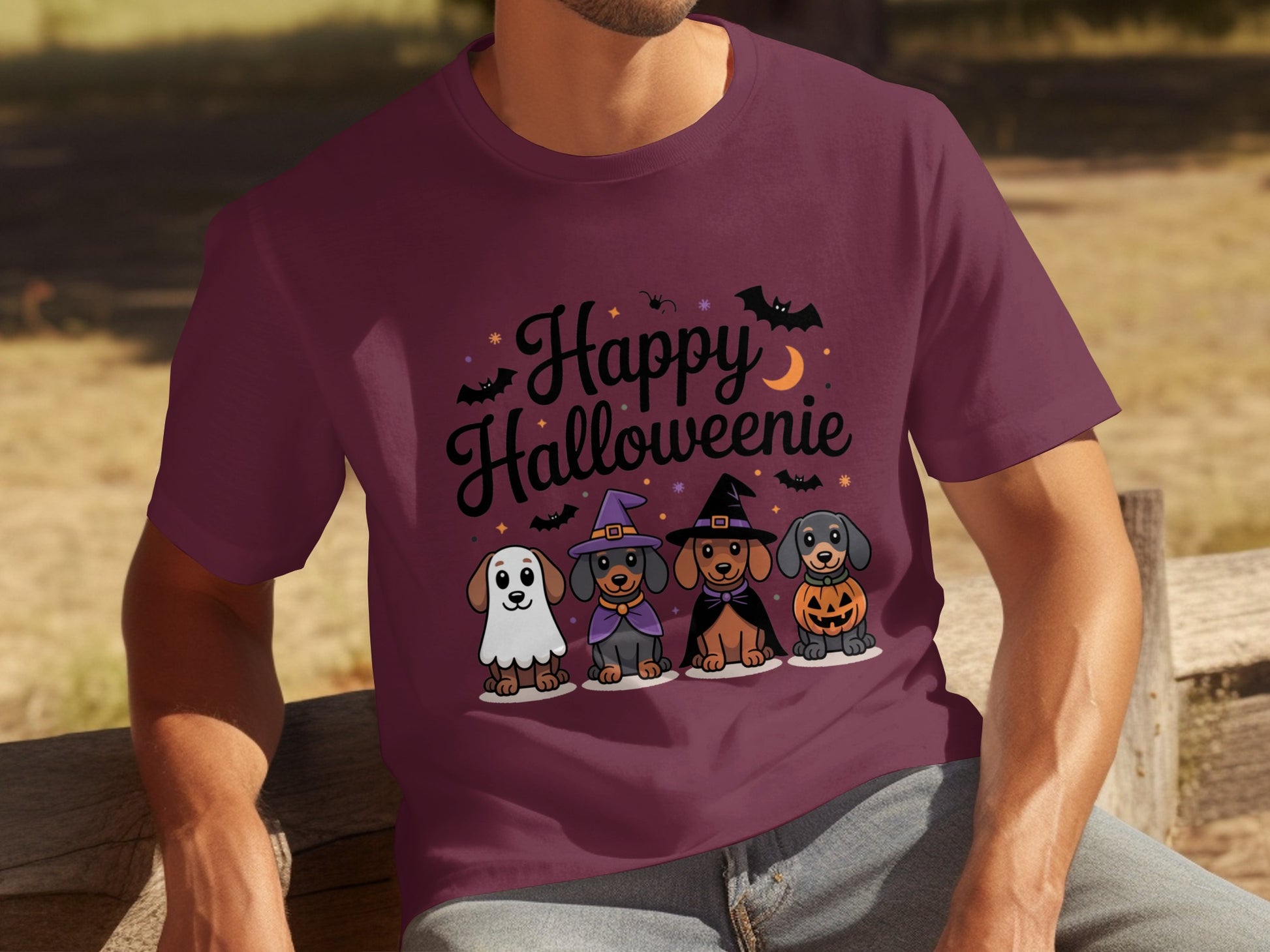 Happy Halloweenie Dachshund Dog Halloween T-shirt