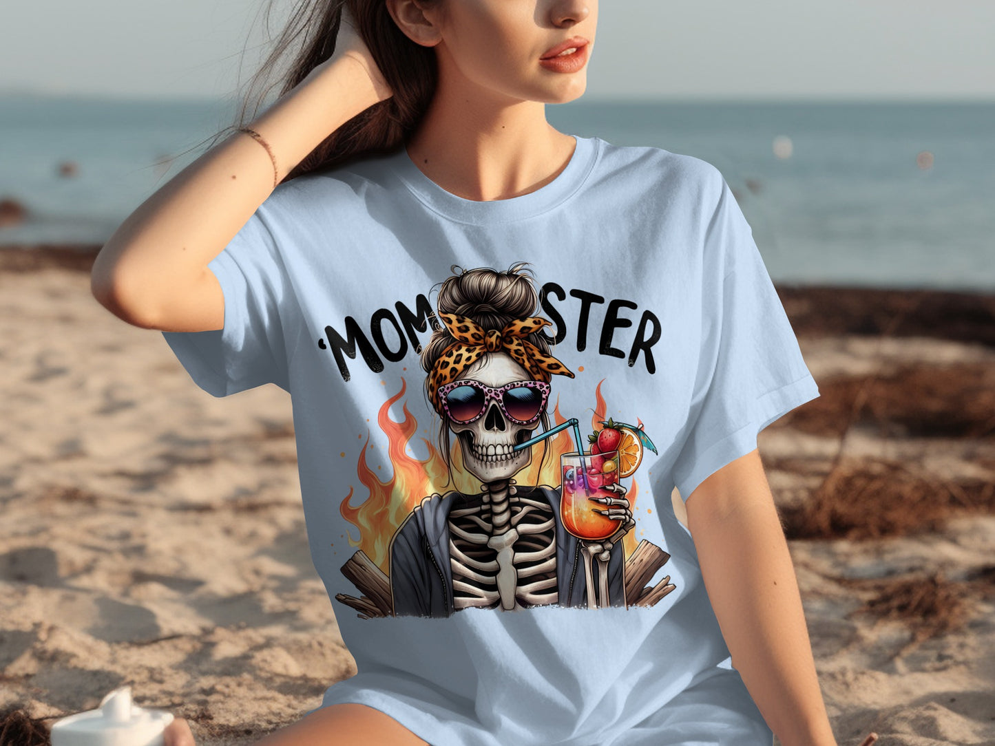 Momster Skull Graphic T-Shirt Perfect for Beach Days