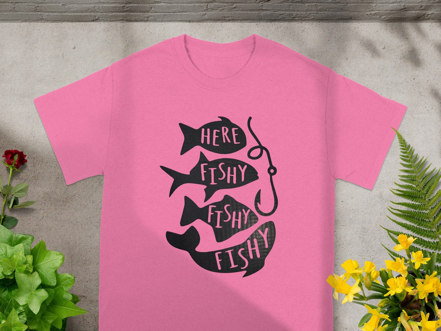 Here Fishy Fishy Fishy T-Shirt with Fish Hook Design