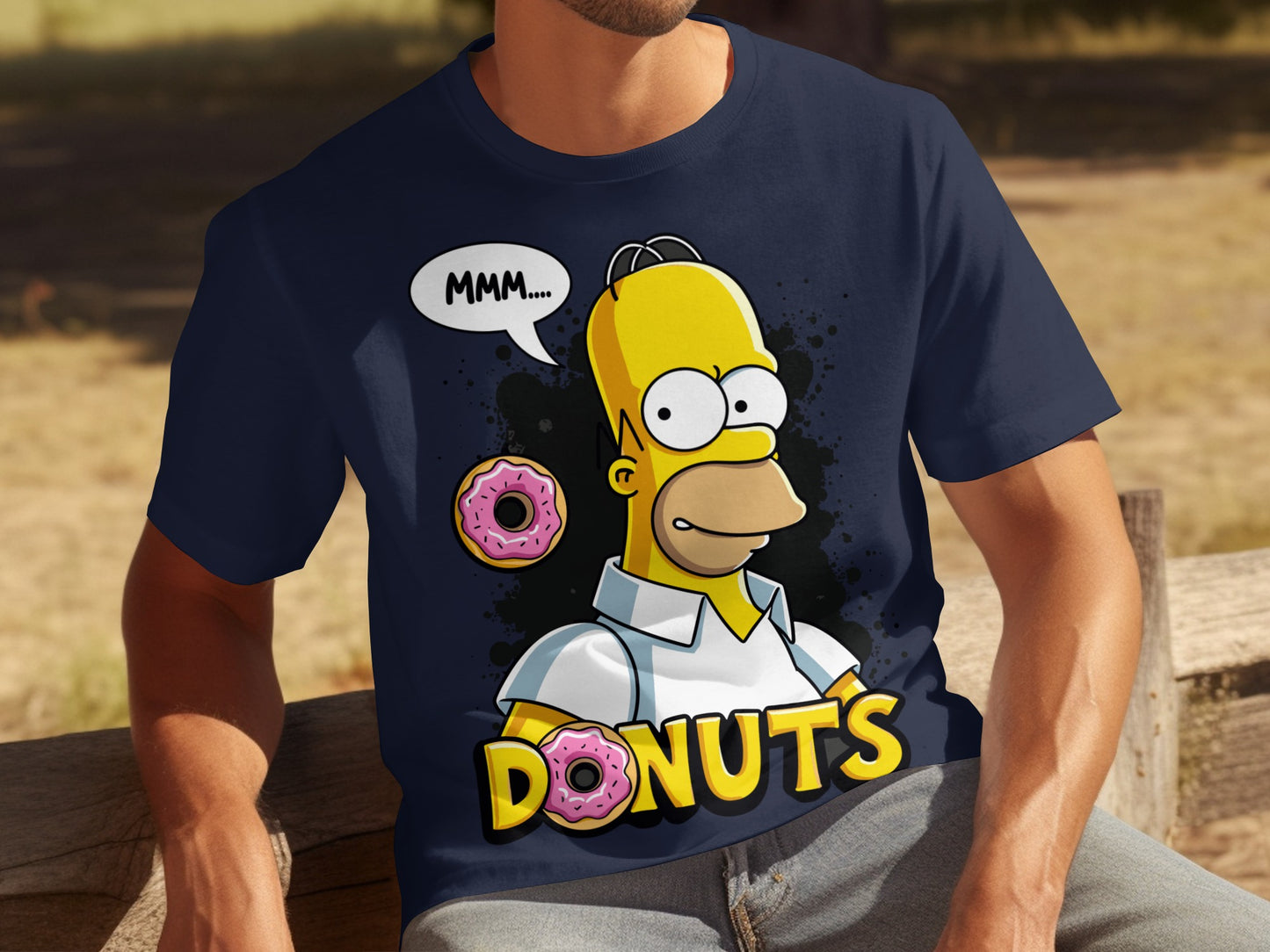 Mmm... Donuts Graphic Tee Shirt with Cartoon Character