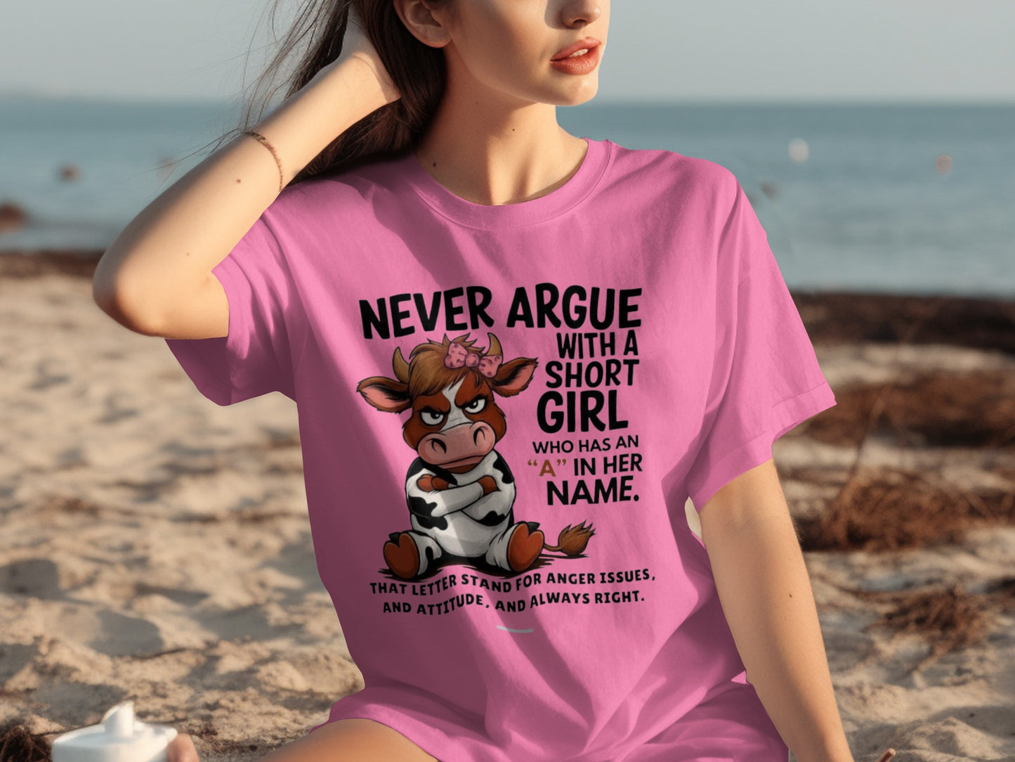 Never Argue With A Short Girl Graphic Tee Shirt