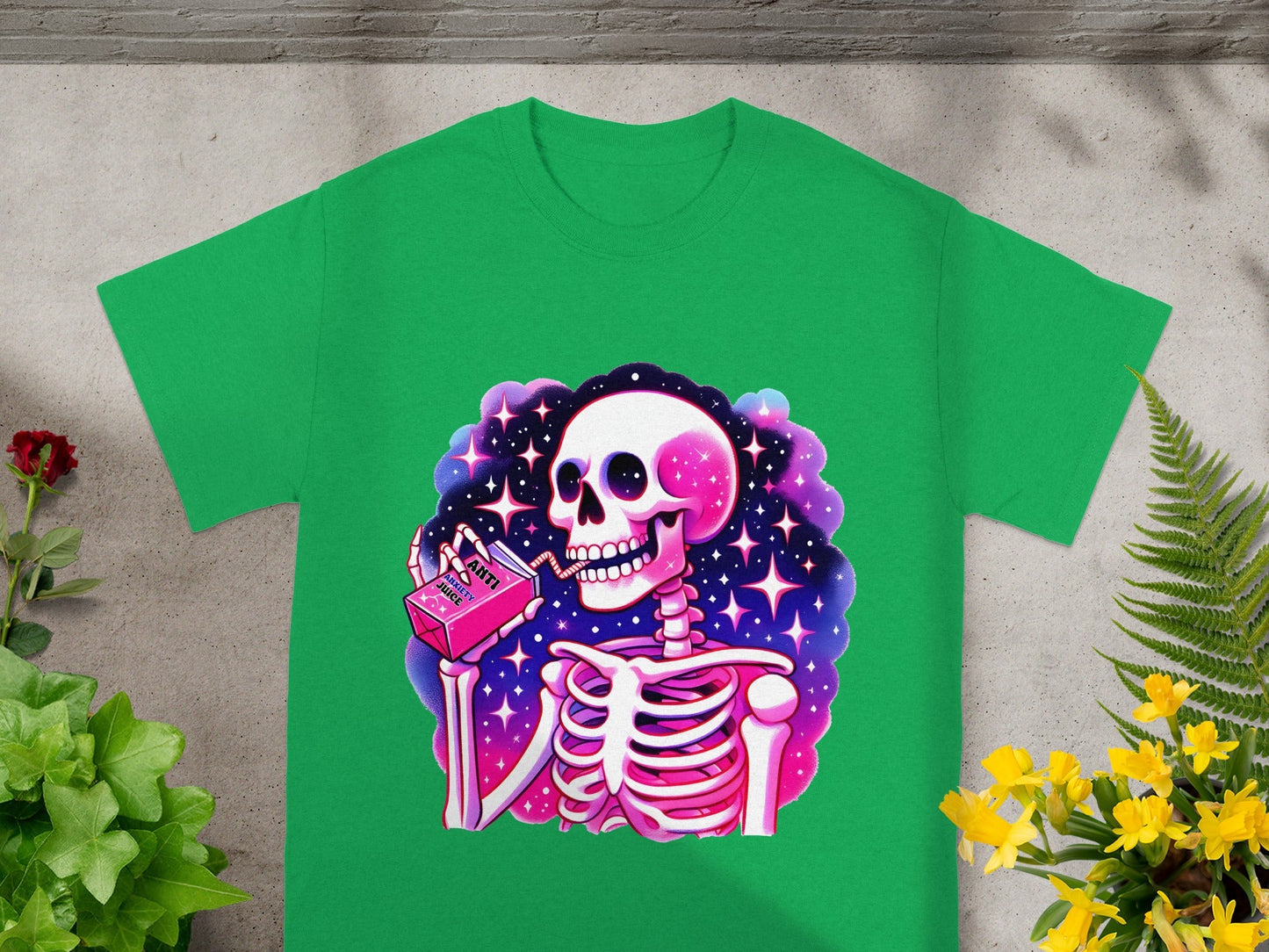 Colorful Skeleton Drinking Anti Juice Box T-Shirt