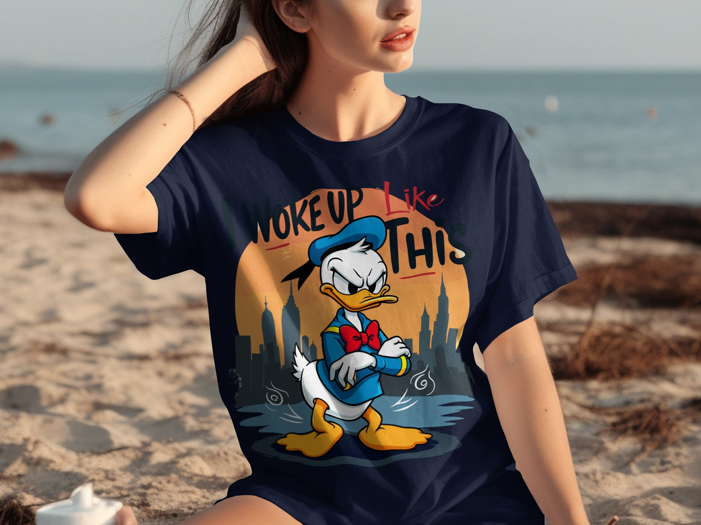 Woke Up Like This Donald Duck Print T-Shirt