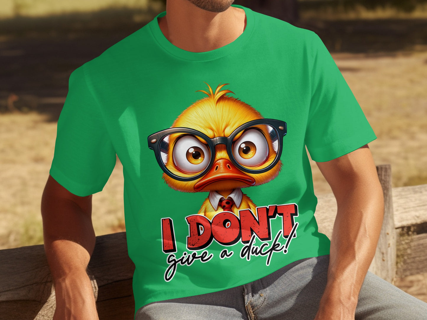 I Don't Give a Duck Funny Cartoon Graphic T-Shirt